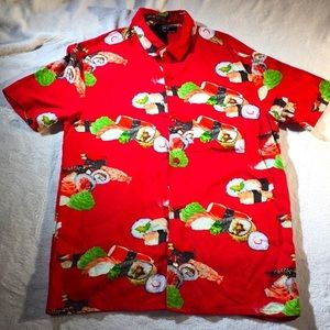Forever 21 Red Sushi Print Button Down Shirt